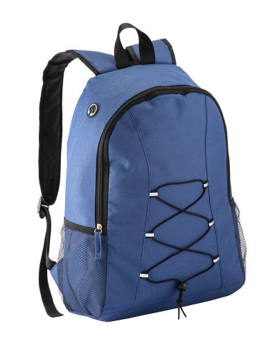 Zaino in poliestere 600d con uscita per cuffie Blu scuro