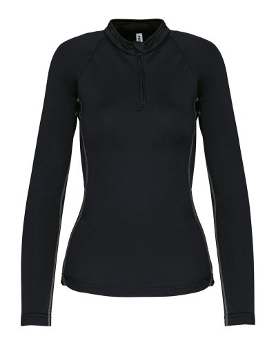 Top sportivo a maniche lunghe Black