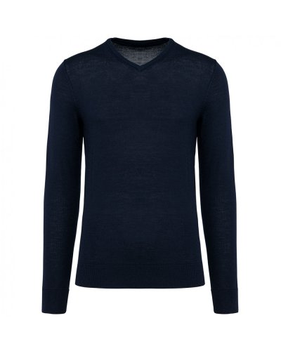 Pullover uomo Merino con scollo a V Navy