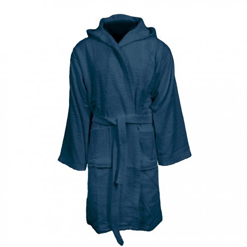 Heavy accappatoio in spugna con cappuccio Navy