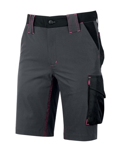 Bermuda donna in tessuto U-4 Mercury Grey fucsia