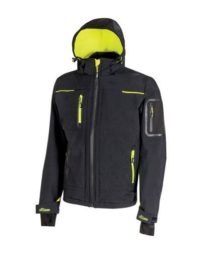 Giacca Space in Softshell con membrana U-Tex Black carbon