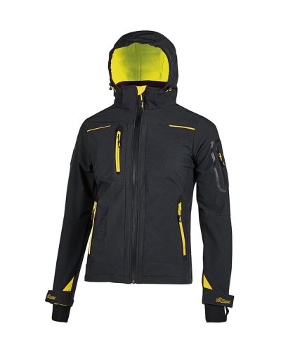 Giacca Space Lady in Softshell con membrana U-Tex Black carbon