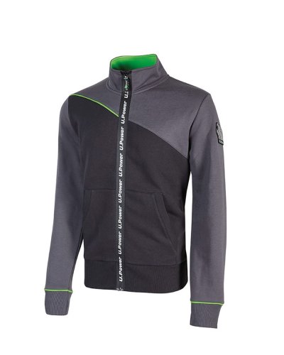 Felpa con cerniera centrale Uranus Asphalt grey