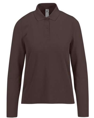 Polo donna manica lunga My Polo 180 B&C Collection Roasted Coffee