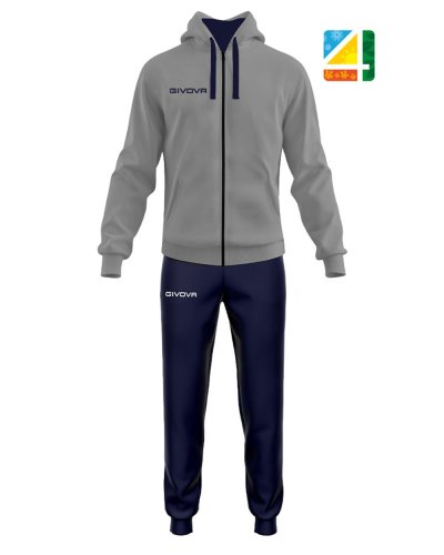 Tuta King four seasons Grigio melange chiaro/blu