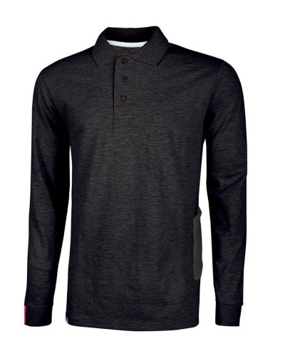 Polo manica lunga Live Black carbon