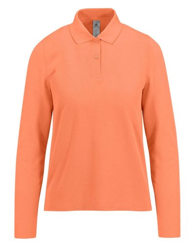Polo donna maniche lunghe My Polo 210 - B&C Collection Amalfi Coral