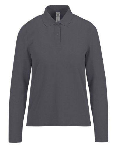 Polo donna maniche lunghe My Polo 210 - B&C Collection Dark Grey