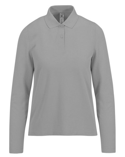Polo donna maniche lunghe My Polo 210 - B&C Collection Sport grey