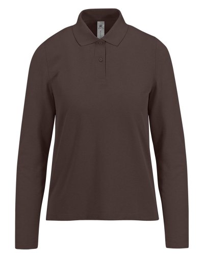 Polo donna maniche lunghe My Polo 210 - B&C Collection Roasted Coffee