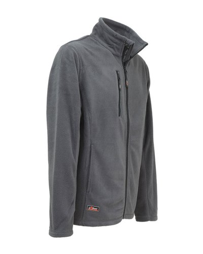 Felpa in pile da lavoro con zip Warm Grey meteorite