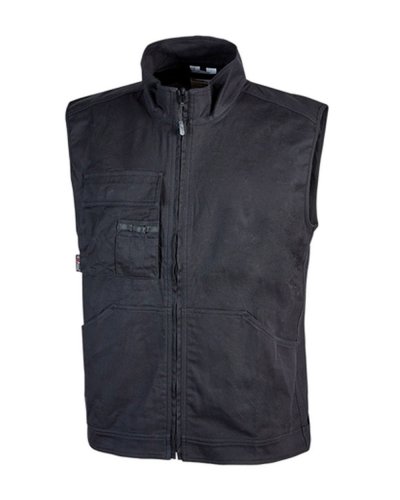 Gilet da lavoro in tela di cotone elasticizzato Wave Black carbon