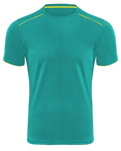 T-shirt bicolor performance Light Jade/Yellow Fluo