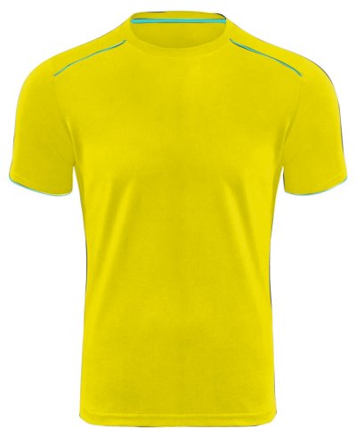 T-shirt bicolor performance Yellow Fluo/Light Jade