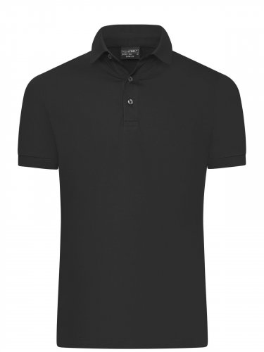 Men's Mercerised Polo Slim Fit Black
