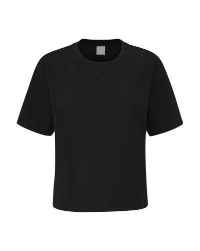 Womenâs Cropped Heavy T Black