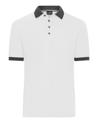 Men's Polo White/Antracite Melange