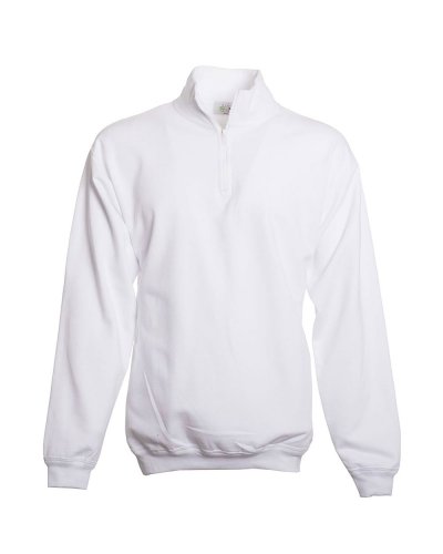 Zip Neck Sweat White