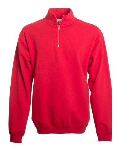 Zip Neck Sweat Red