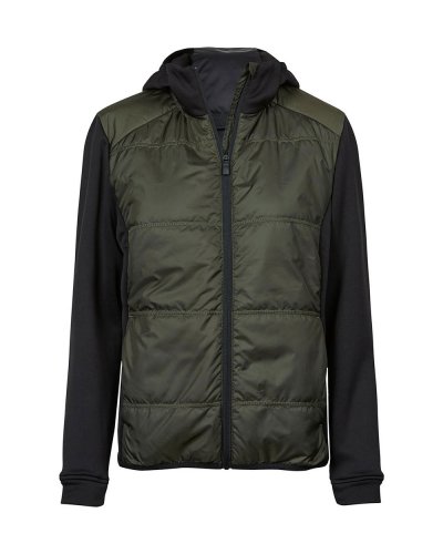 Giacca donna con cappuccio Hybrid-Stretch Deep Green/Black
