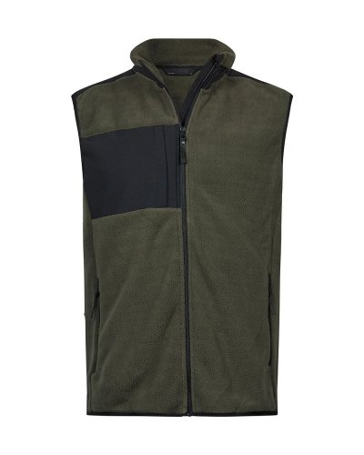 Giacca in pile smanicata Deep Green/Black