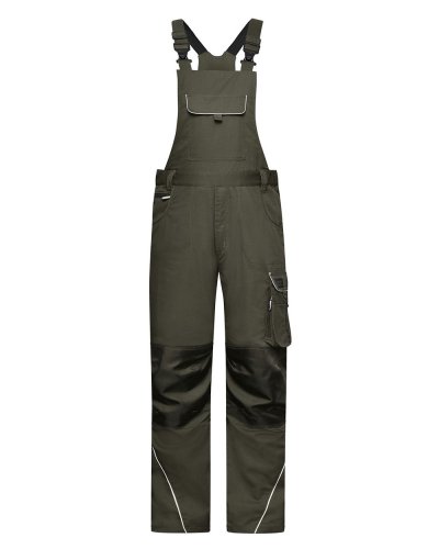 Workwear Pants With Bib - Solid Olive