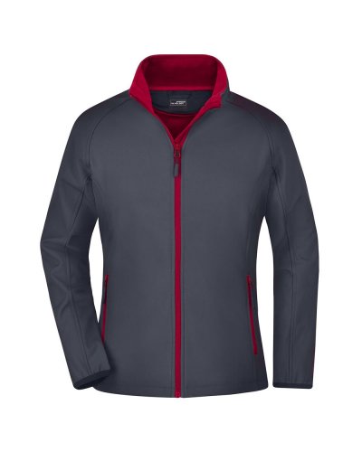 Ladies' Promo Softshell Jacket Iron-grey/red