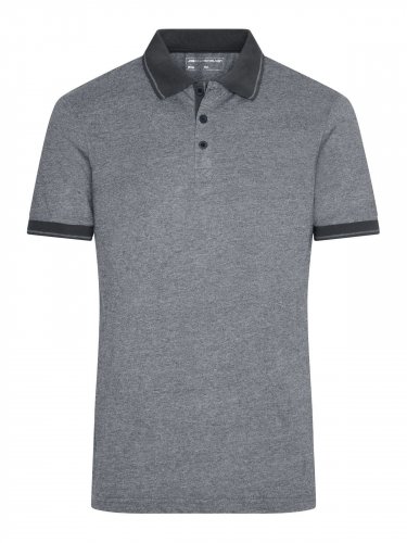 Men's Heather Polo Black-melange/black