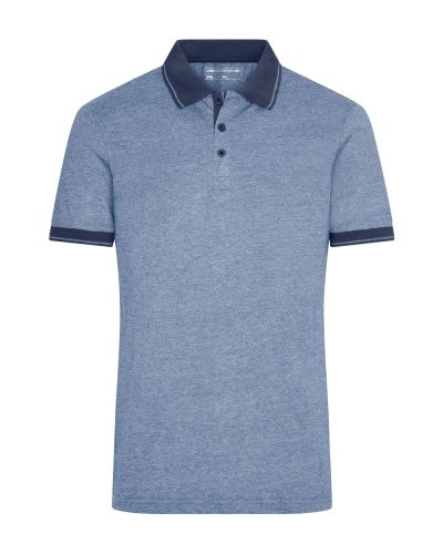 Men's Heather Polo Blue-melange/navy