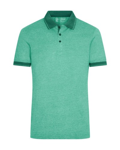 Men's Heather Polo Green Melange/Dark Green