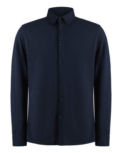 Camicia Piqué Tailored Fit Superwash® 60º Navy
