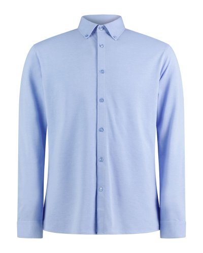 Camicia Piqué Tailored Fit Superwash® 60º Light Heather Blue