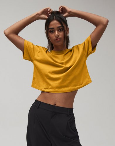 T-shirt corta in jersey da donna Black