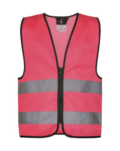 Gilet di sicurezza Kids con cerniera "Aalborg" Neon Pink