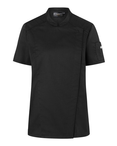 Short-Sleeve Ladiesâ Chef Jacket Modern-Look Black