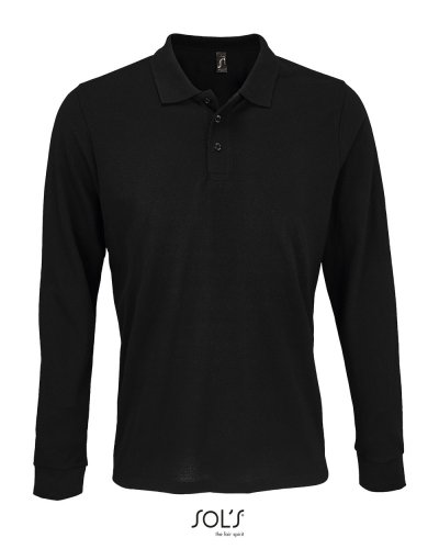 Polo unisex manica lunga Nero