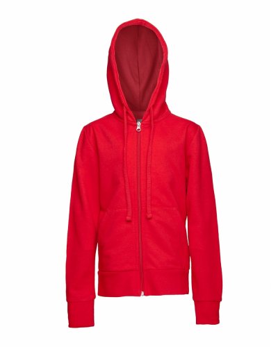 Felpa bambino con cappuccio zip lunga Rosso Sport