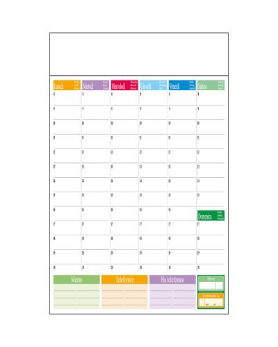 Planning settimanale da tavolo