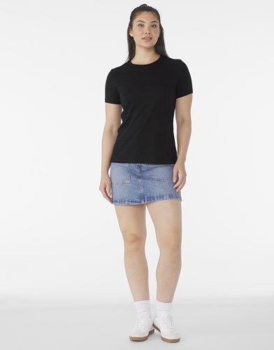 T-shirt donna Heather CVC, leggera, morbida, girocollo -