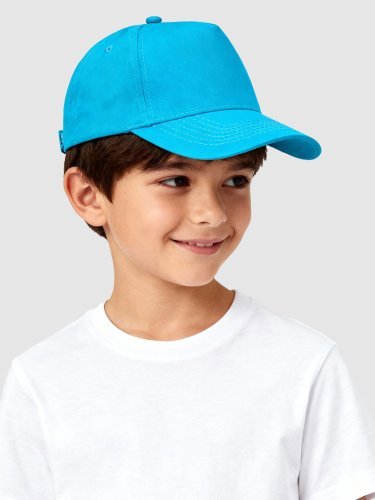 Beat Kids Berretto 5 pannelli fluo, cotone, velcro, fascia antisudore