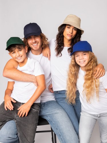 Beat Kids Berretto 5 pannelli fluo, cotone, velcro, fascia antisudore