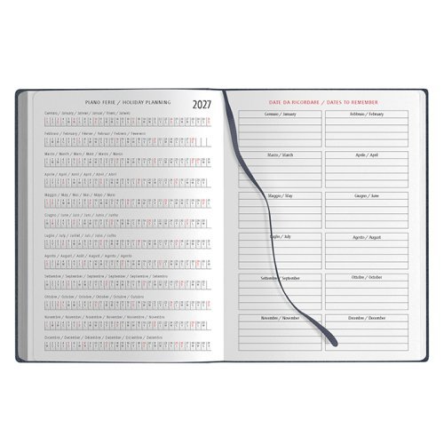 Agenda Giornaliera 15x21 Poliuretano Multilingue 2 Colori 324p