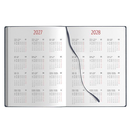 Agenda Giornaliera 15x21 Poliuretano Multilingue 2 Colori 324p