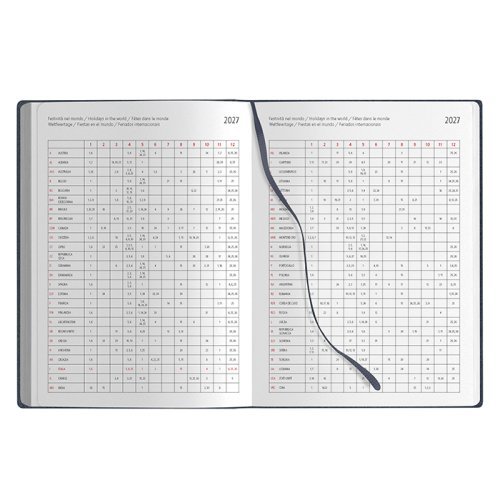 Agenda Giornaliera 15x21 Poliuretano Multilingue 2 Colori 324p