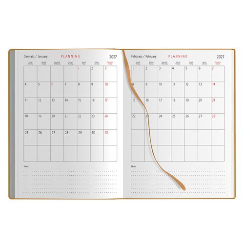 Agenda Giornaliera Eco 15x21cm 6 lingue con chiusura elastico