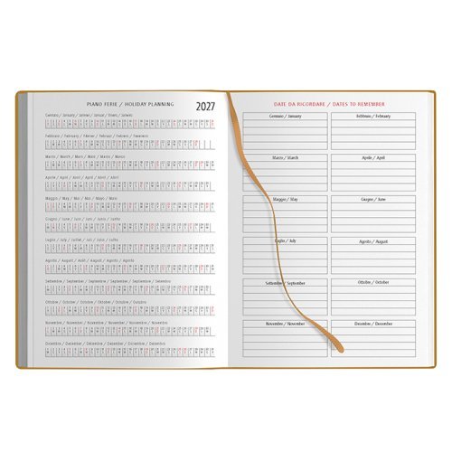Agenda Giornaliera Eco 15x21cm 6 lingue con chiusura elastico