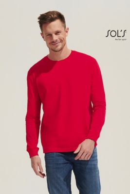 Camiseta de manga larga para hombre, algodón-elisir, corte moderno