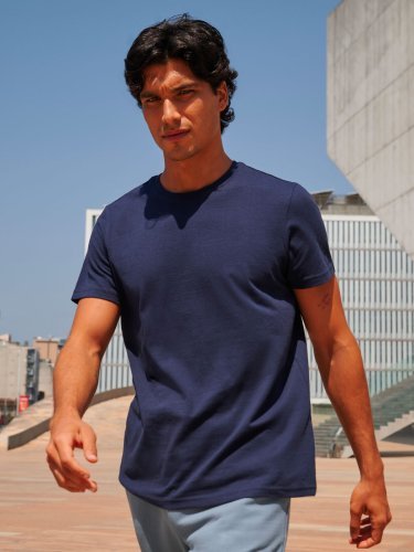 T-shirt unisex  cotone-pol. vestibilità regular spalla cadente