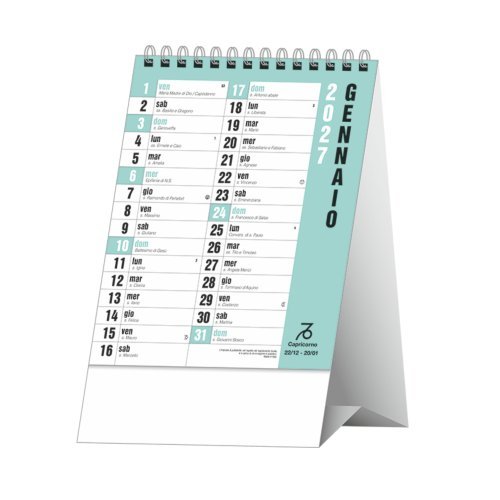 Calendario da Tavolo Norvegese Multicolore 12 Fogli 12,5x19 cm